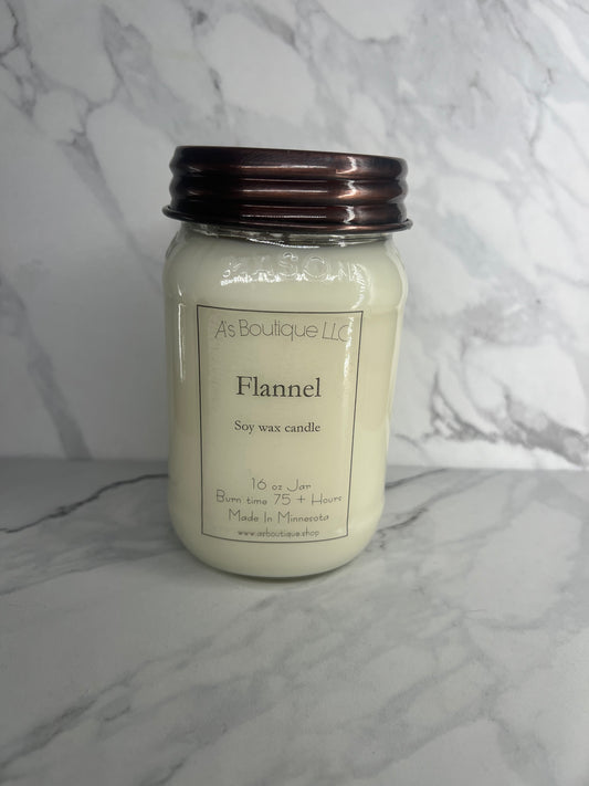16 oz Soy Candle |Flannel |
