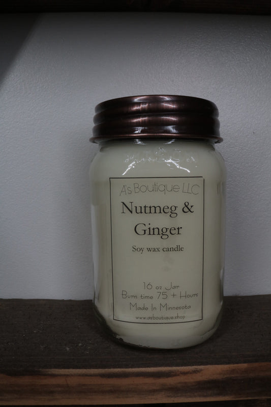 16 oz Soy Candle | Nutmeg & Ginger |