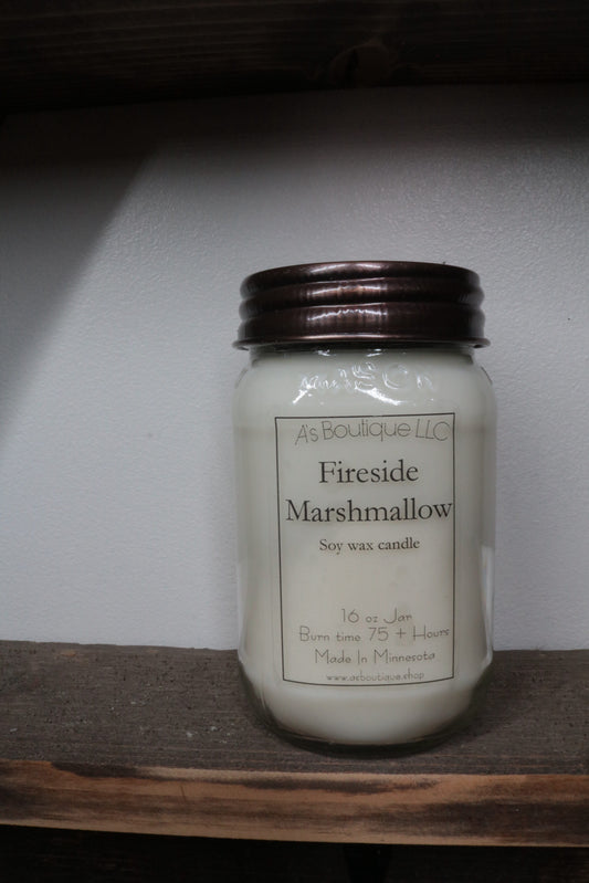 16 oz Soy Candle | Fireside Marshmallow |