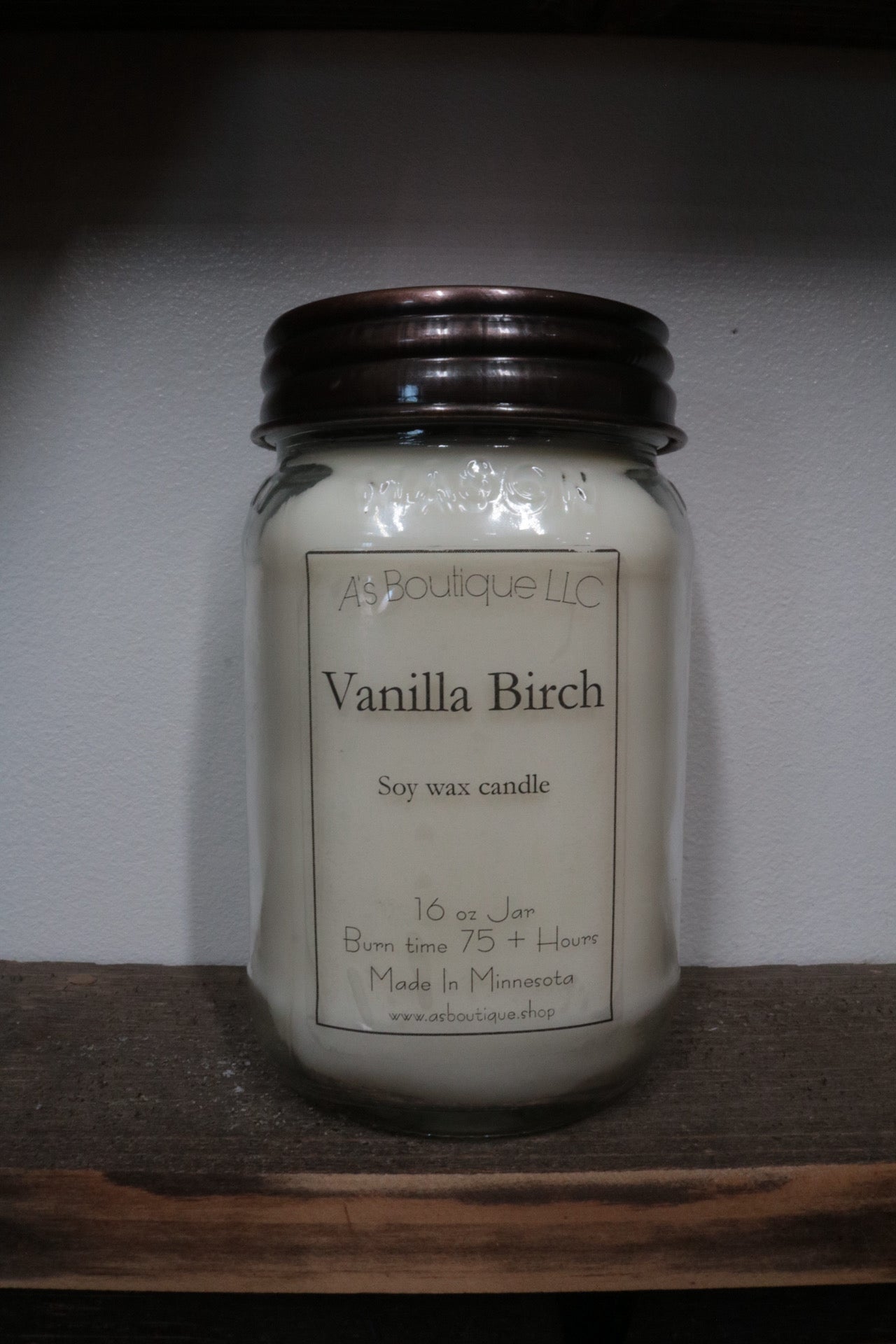 16 oz Soy Candle | Vanilla Birch |